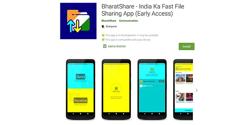 BharatShare's listing on the Google Play store