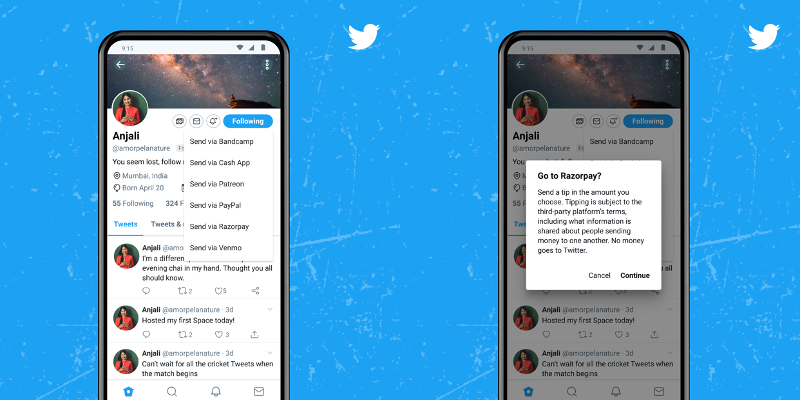 Twitter adds Razorpay to its 'Tip Jar' option, helping Indians tip their favourite influencers