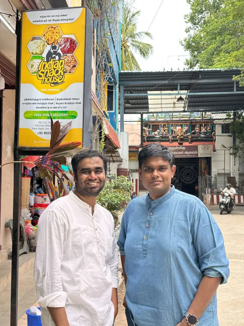 Anbarsan and Rajakumaran, Co-founders, Indian Snack House