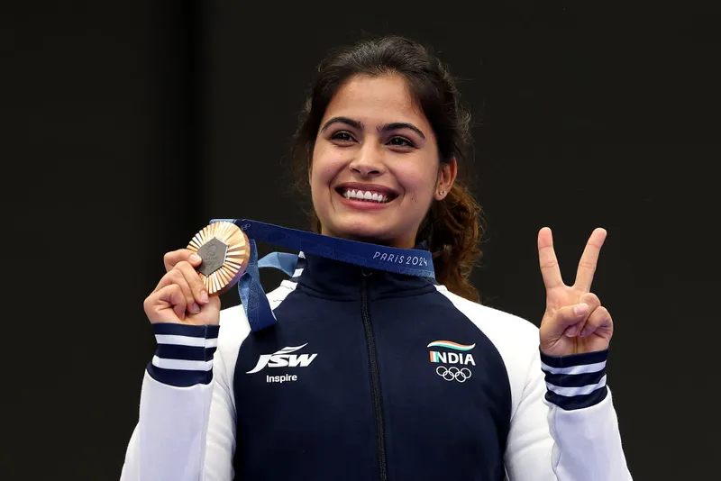 Manu Bhaker wins 10m air pistol mixed team bronze with Sarabjot