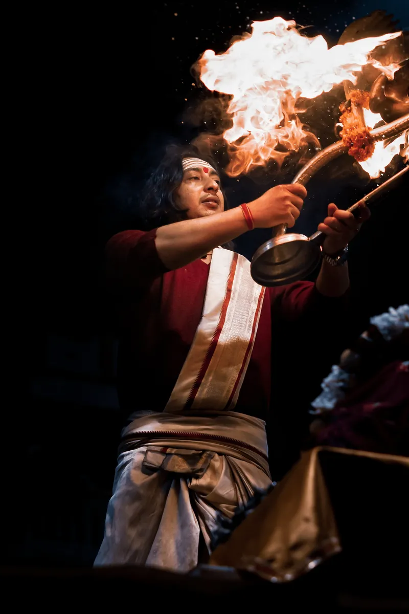 Priest performing rituals on The Ganga Ghat