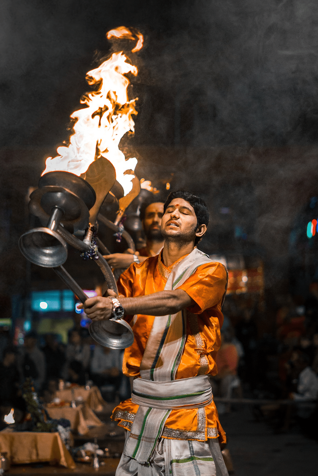 Ganga Aarti at night