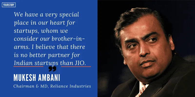mukesh ambani, indian startups