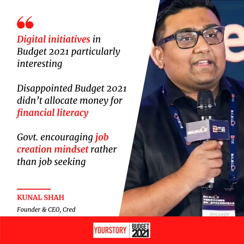 kunal shah, budget 2021