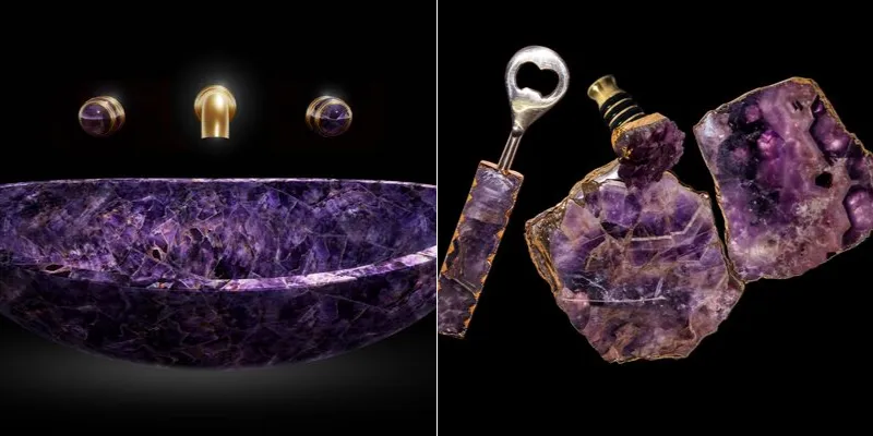 Amethyst bathroom accessories
