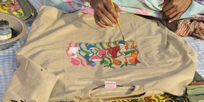Hand painted linen