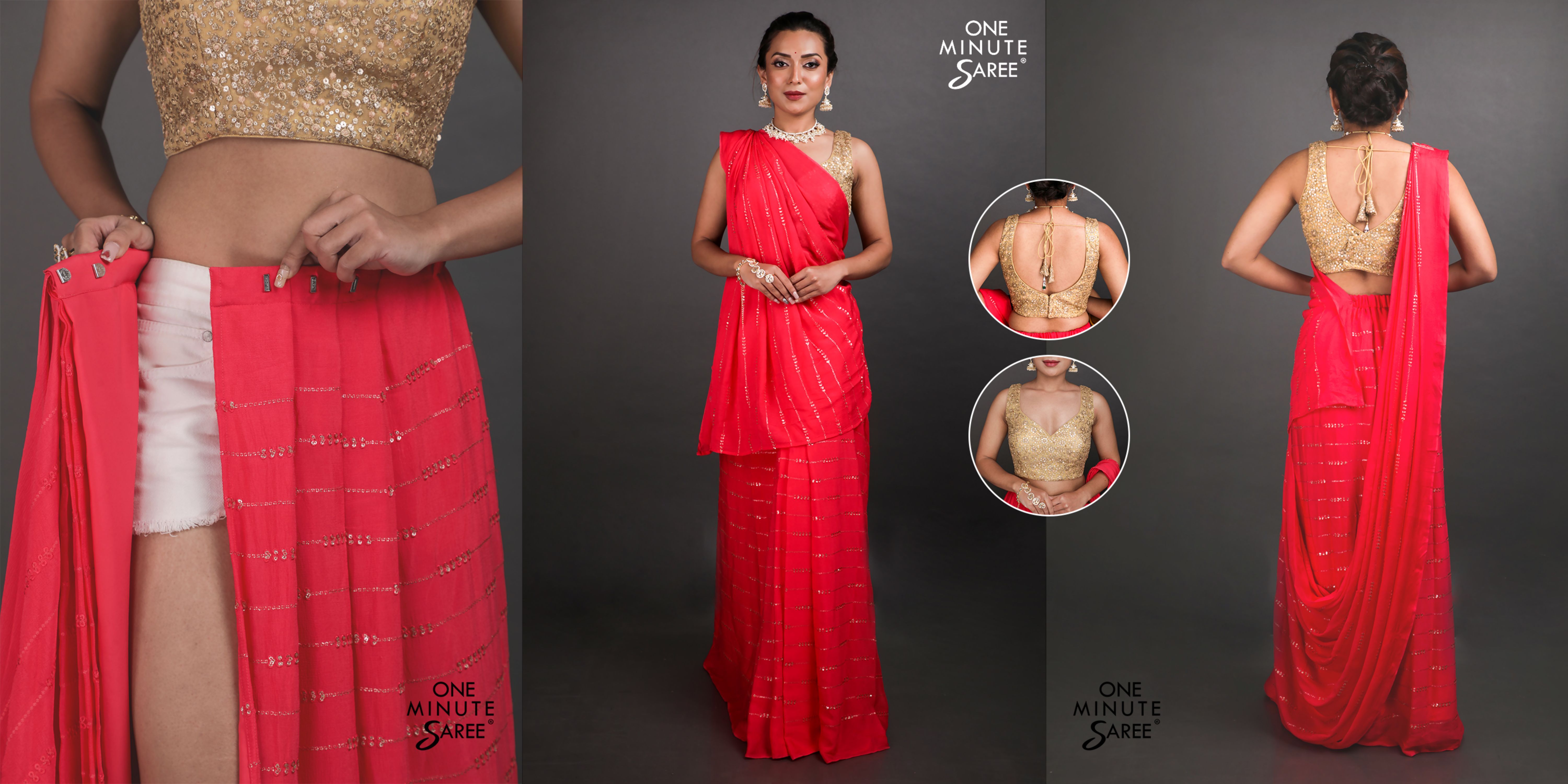 One Minute Saree with Stitched Blouse – nandikasarees.co.uk-atpcosmetics.com.vn