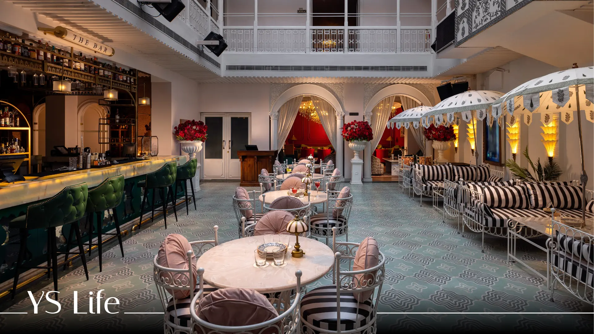 This bar & kitchen in Jaipur, housed in a heritage building, pays homage to architect Samuel Swinton Jacob
