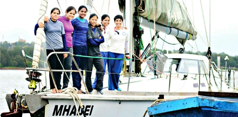 Two women from the Indian Navy show no ocean is too vast if you are determined to achieve something