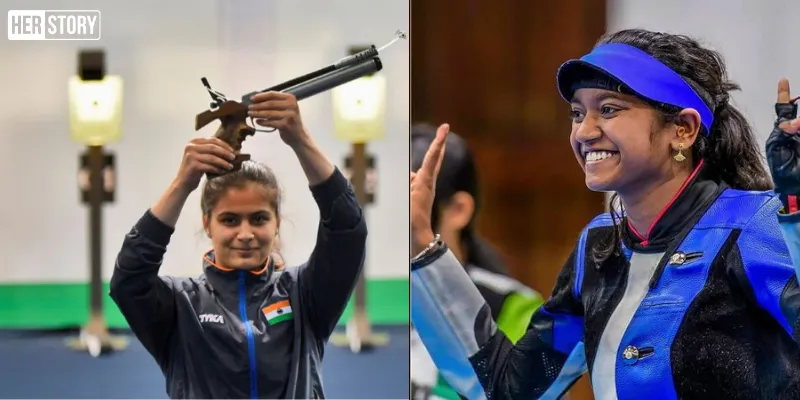 Manu Bhaker and Elavenil Valarivan 