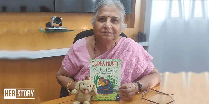 Puppy love: Sudha Murty’s new book takes children on an adventure with her pet, Gopi