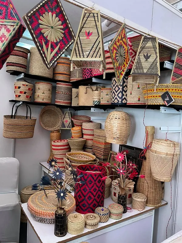 Products made by the Sabar people at an exhibition in Jharkhand