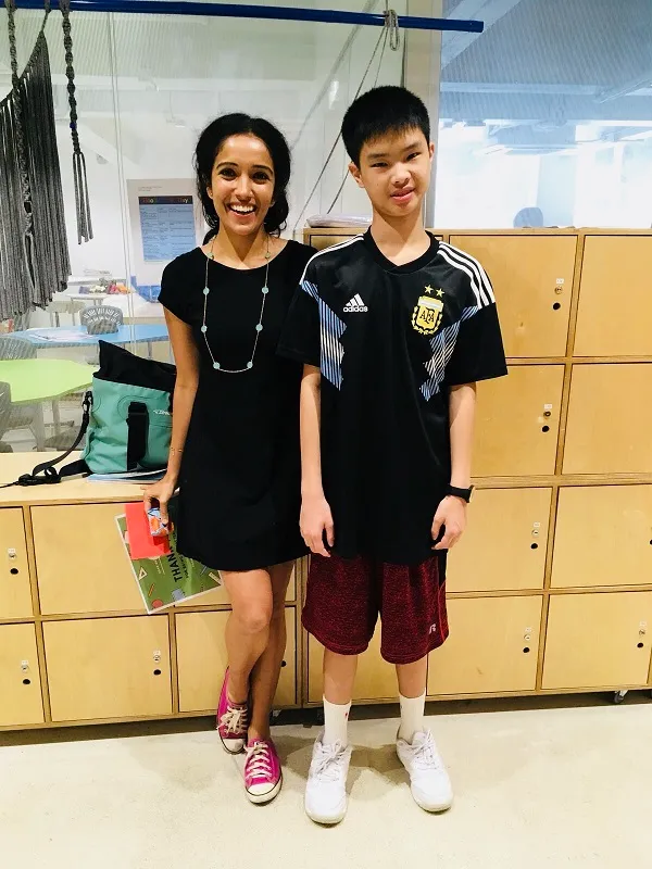Devangana Mishra with one of her students