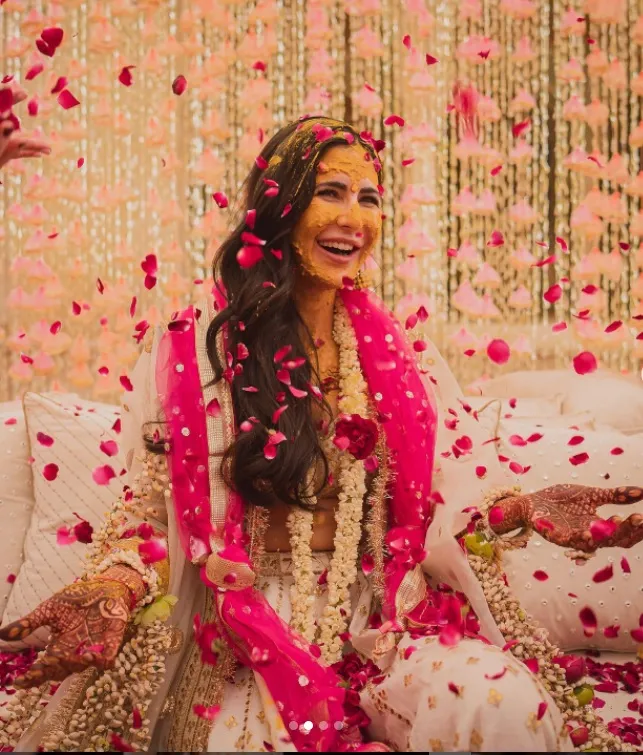 Katrina Kaif on her Haldi function in Floral Art jewellery