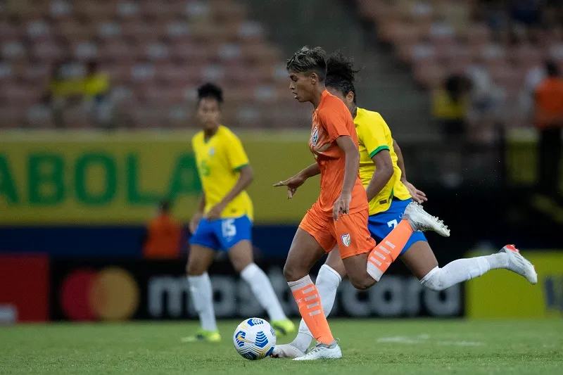 Manisha playing against Brazil