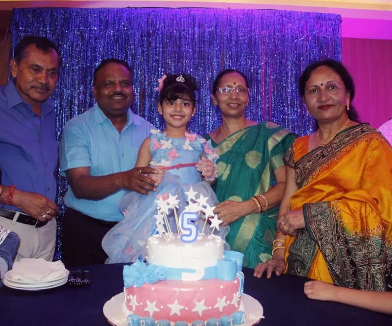 Abhijita with her grandparents
