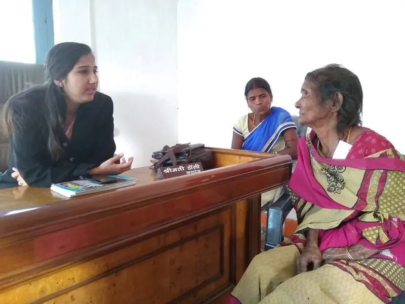 Sarpanch Dolly taking in complaints
