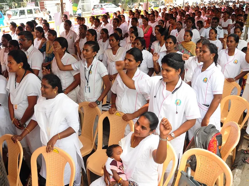 Nurses of the Tamil Nadu MRB Nurses Empowerment Association have been repeatedly staging protests for regularisation of services, maternity benefits and wages.
