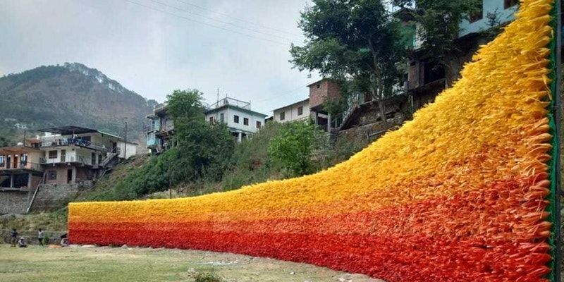 Made of 15,000 plastic bottles, Mussoorie’s Wall of Hope reminds tourists to join the fight against plastic pollution