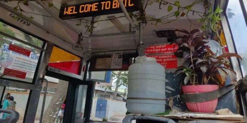 This 59-year-old bus driver is on a green drive, maintains a mini garden in his bus