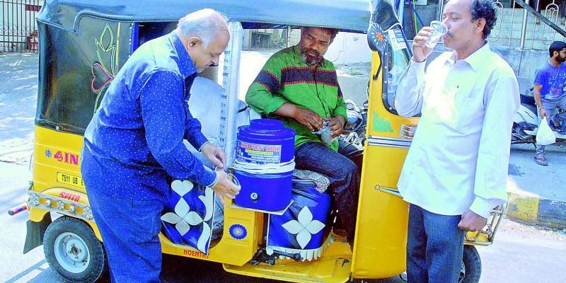 Water relief: this autorickshaw driver from Hyderabad is helping people quench their thirst  