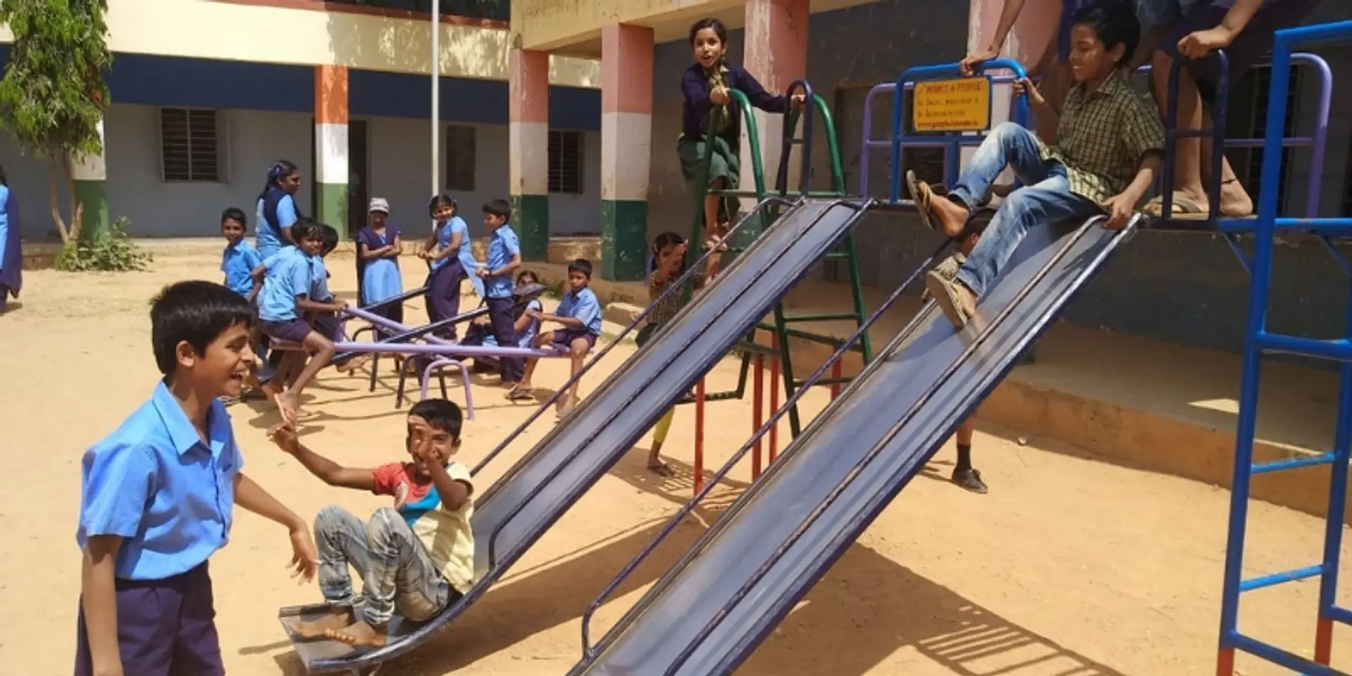 People4People spreads joy among children at government schools by building playgrounds