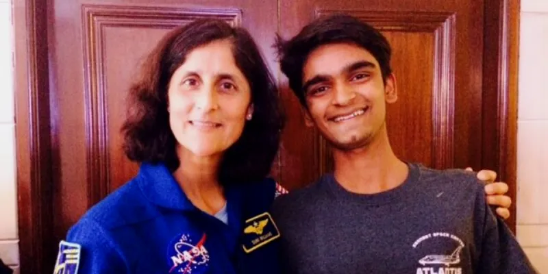 Aryan Mishra with Sunitha Williams
