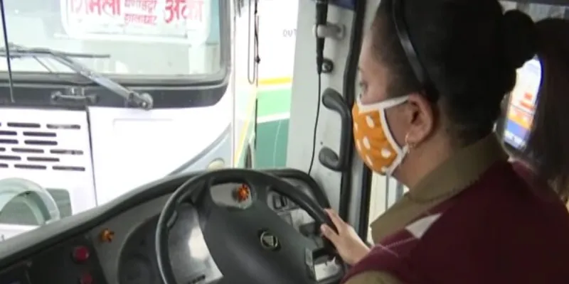 Woman bus driver