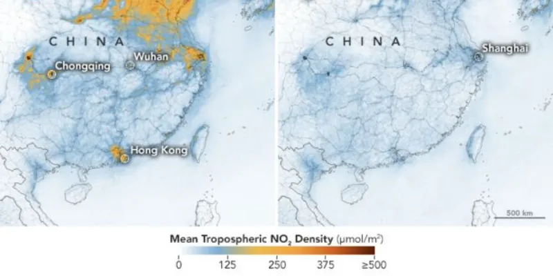 China pollution levels