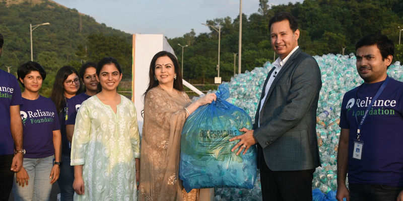 Employees of Reliance Industries come forth to recycle plastic bottles