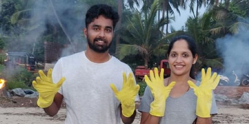 Meet the Karnataka-based newlyweds who cleared hundreds of kilos of waste from a beach in Baindur 