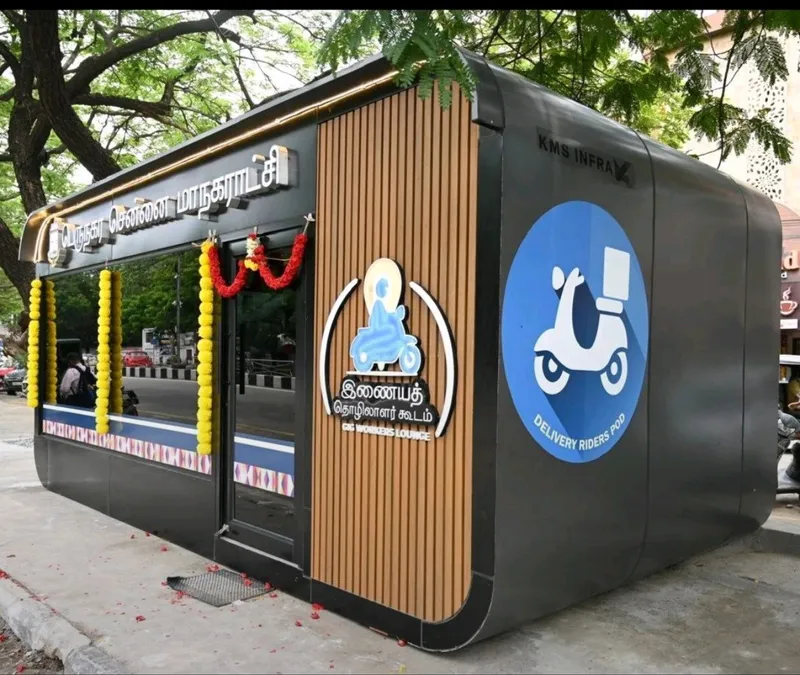 The lounge, designed like a pod, has round-the-clock access, a stationed guard, and CCTV surveillance.