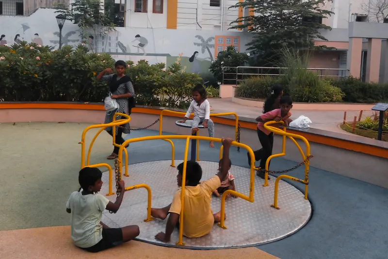 Disabled-friendly merry-go-round at Infinity Park, Kotturpuram, Chennai