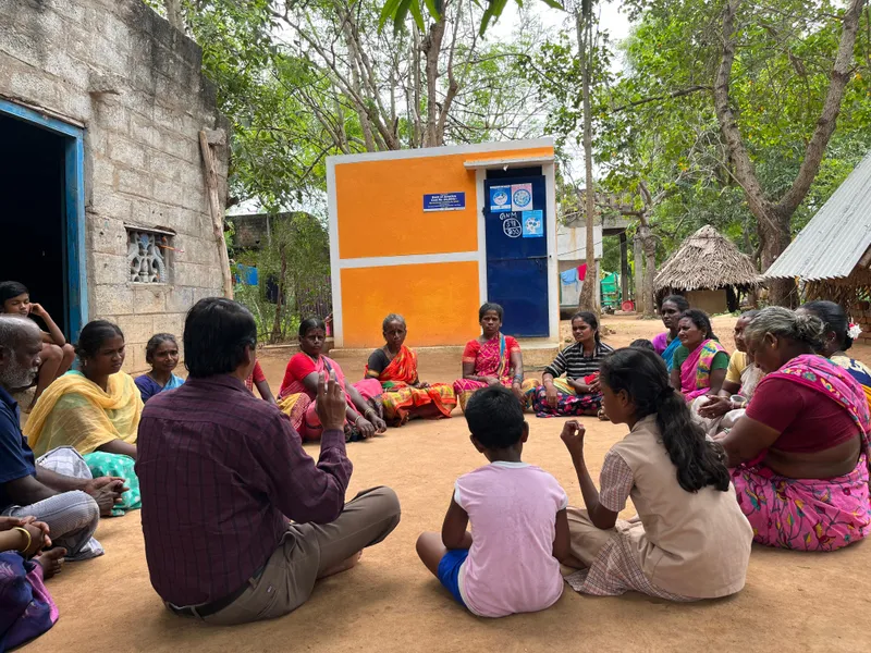 Gramalaya engages with women and children in every village to create local leaders in menstrual hygiene and sanitation.