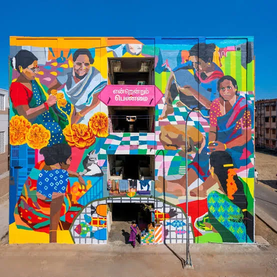 Chennai-based Aravani Art Project is an arts collective that uses public murals to centre transgender and gender-diverse voices in India’s urban spaces.