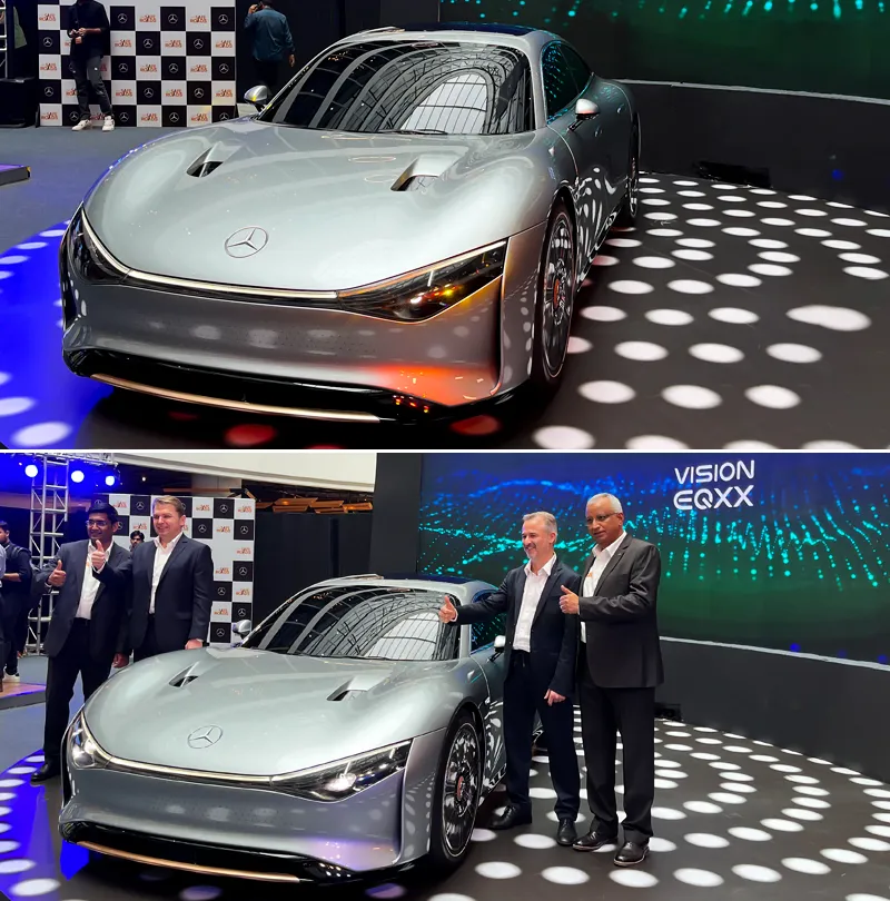 Mercedes Benz unveils Vision EQXX Concept EV at Safe Roads India Summit ...