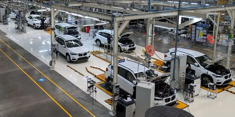 Cars being manufactured