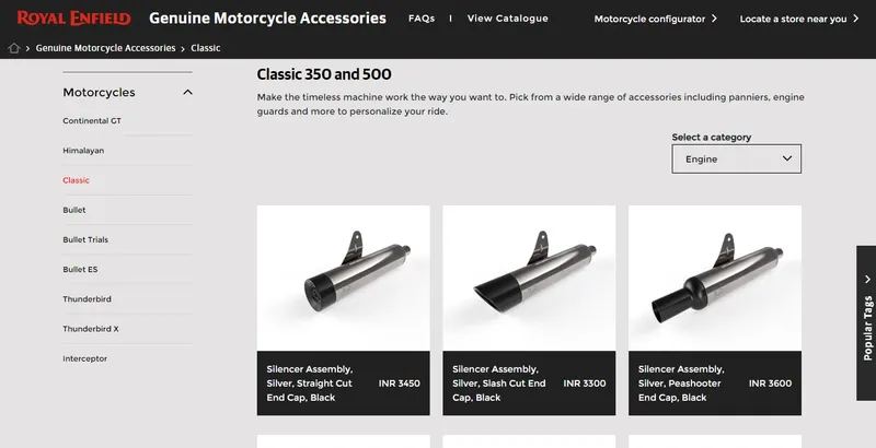 Royal Enfield Classic exhaust accessories