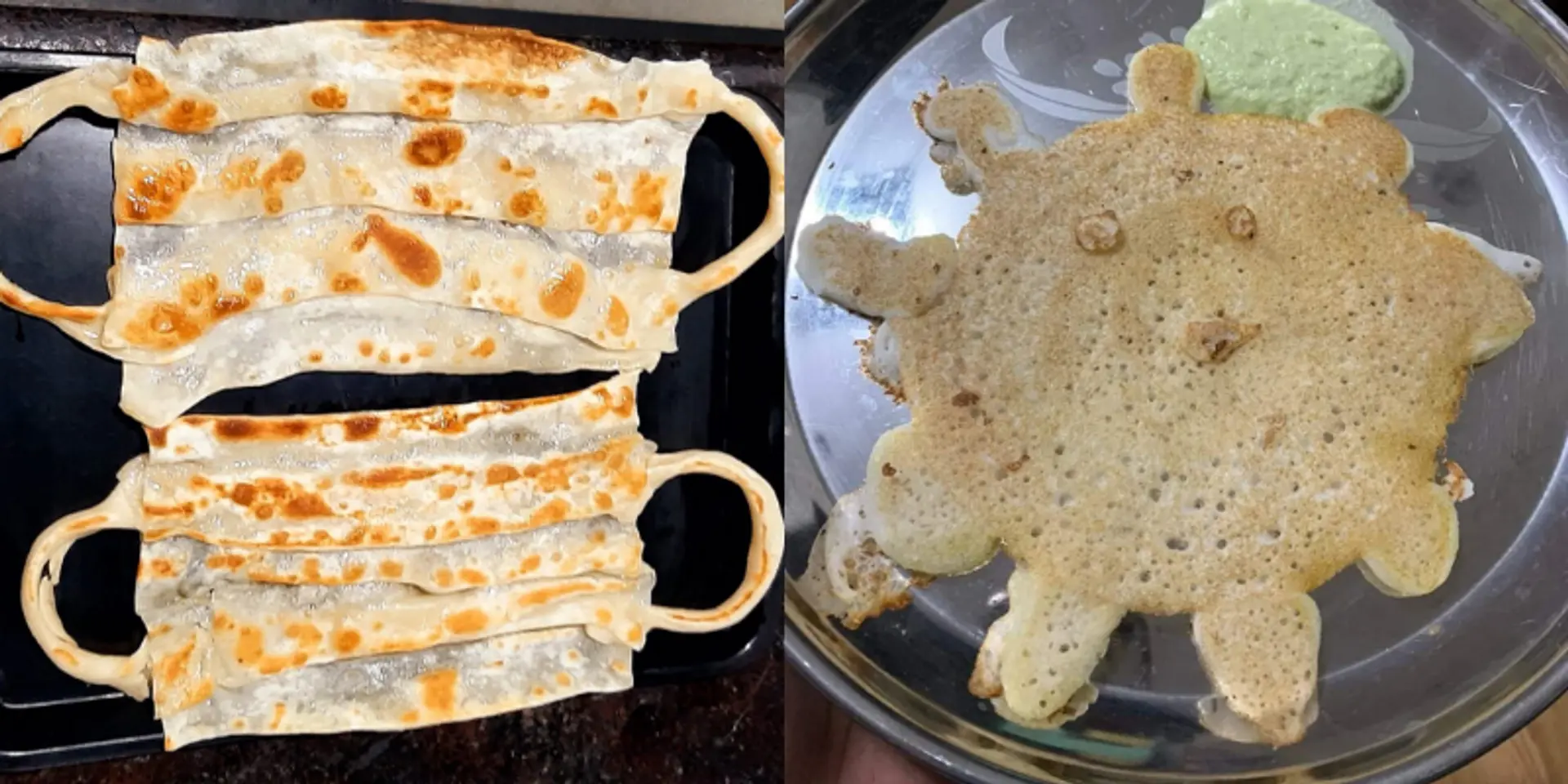 Serving up a coronavirus-themed menu: mask-shaped parottas, corona bondas and rava dosas