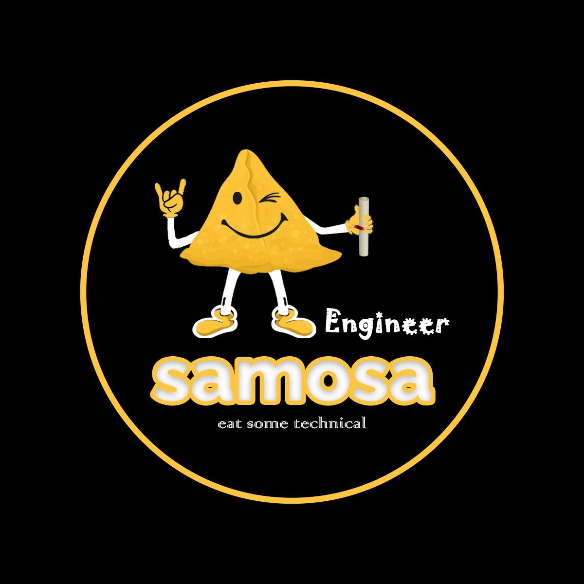 Samosa lettering logo for business print Vector Image