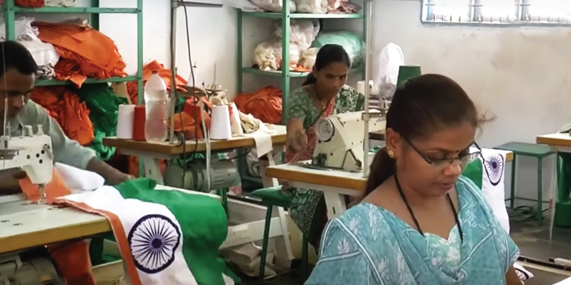 This facility in Dharwad manufactures the Indian national flag