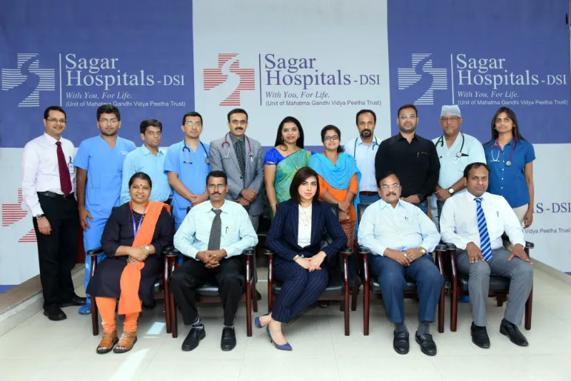 Ishiqa Multani with members of her medical team at Sagar Hospitals