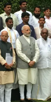 Swamy (second row left) with PM Modi