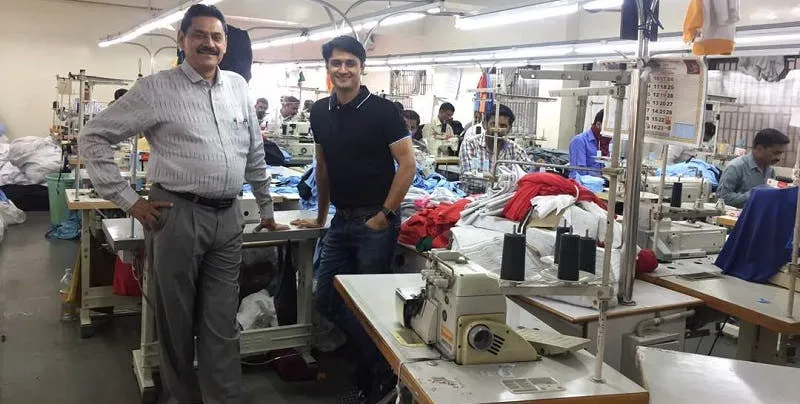 ‍Abhishek Parihar (in black T-shirt), CEO and founder of SagrFab International with his father.