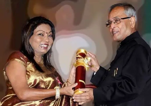 ‍Being awarded the Padma Shree: Image source