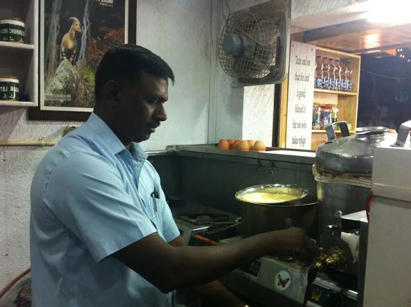 ‍Daniel brewing his magic at his new stall.