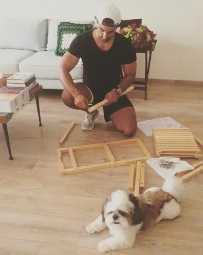 Kunal enjoys doing some DIY carpentry