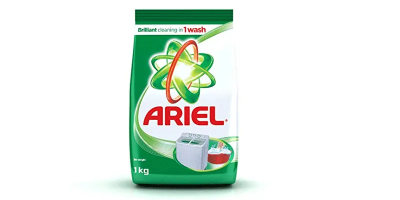 Ariel promised clean clothes with minimal amount of detergent
