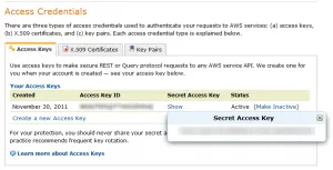 AWS Access Key & Secret Key