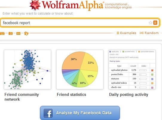Did you Dig your Facebook Data? Wolfram Alpha's Tool Brings Out the Deepest Personal Analytics